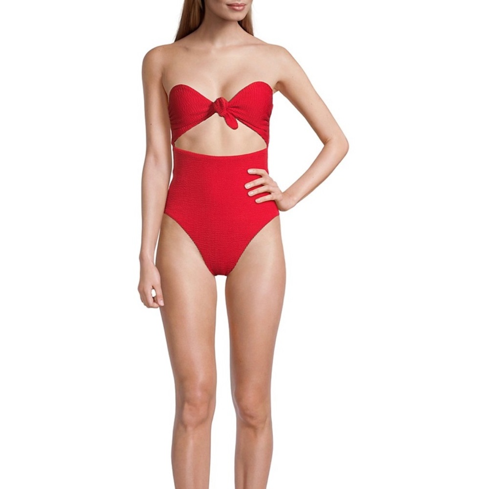 VERONICA BEARD Bethany Strapless Cutout One-piece Swimsuit Vintage Red Size S